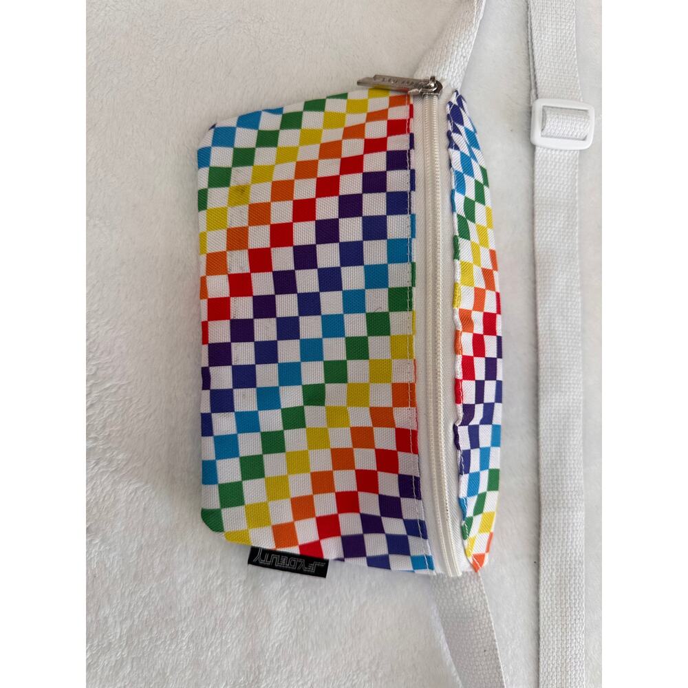 Fydelity Rainbow Checkered Mini Crossbody Belt Bag